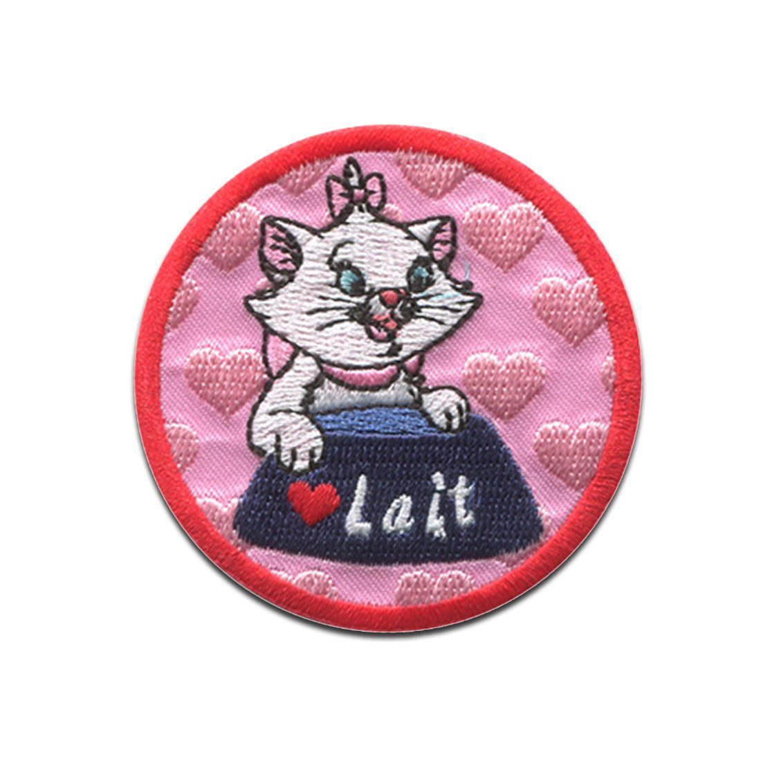 Disney Aufnäher Bügelbild, Aufbügler, Applikationen, Patches, Flicken, zum aufbügeln, Polyester, Aristocats Lait Katze Tier - Größe: 5,8 x 5,8 cm