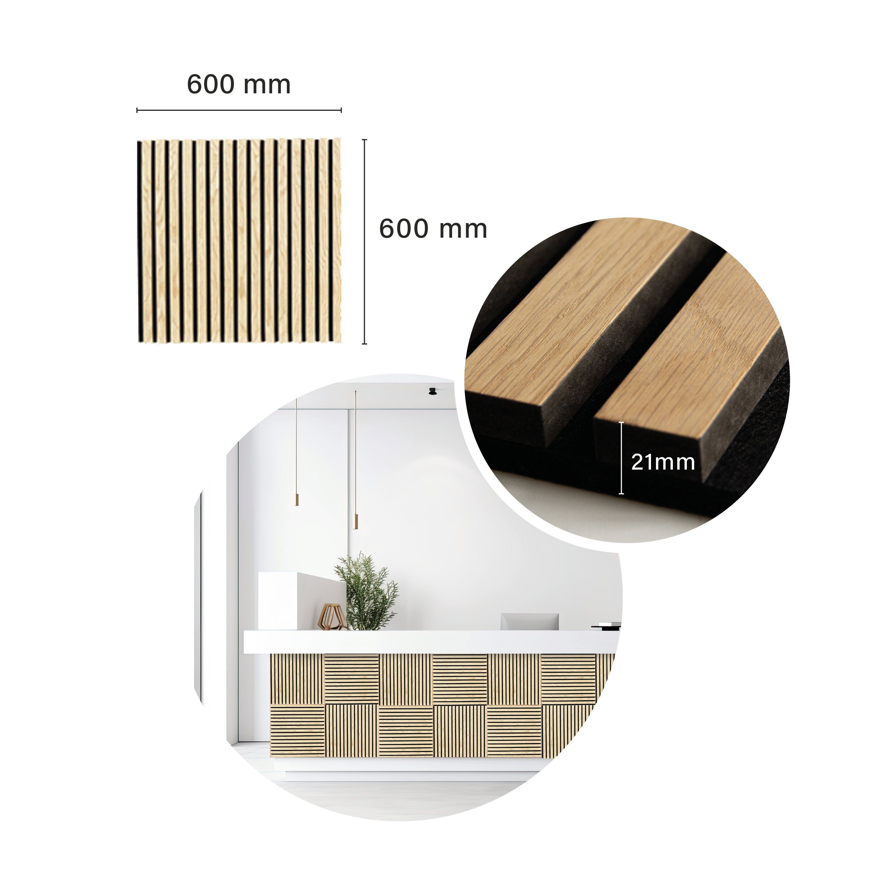 Thumbnail - Kaiser plastic Wandpaneel Akustikpaneele - Geräuschunterdrückung - Holzpaneele Wand, BxL: 60x60 cm, 0,36 qm, (2-tlg)