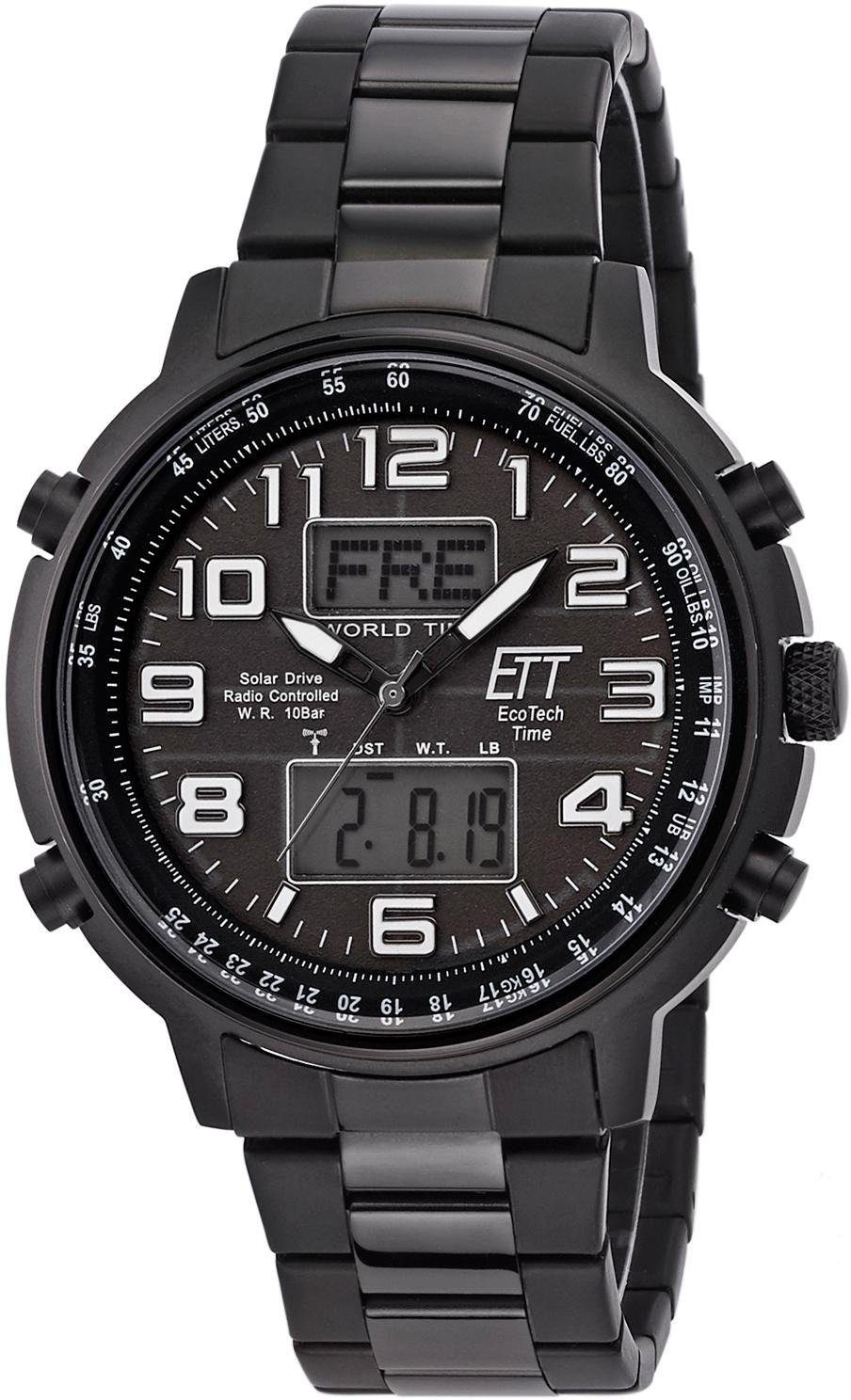ETT Funk-Multifunktionsuhr Hunter II, EGS-11390-25M, Armbanduhr, Herrenuhr, Datum, Solar