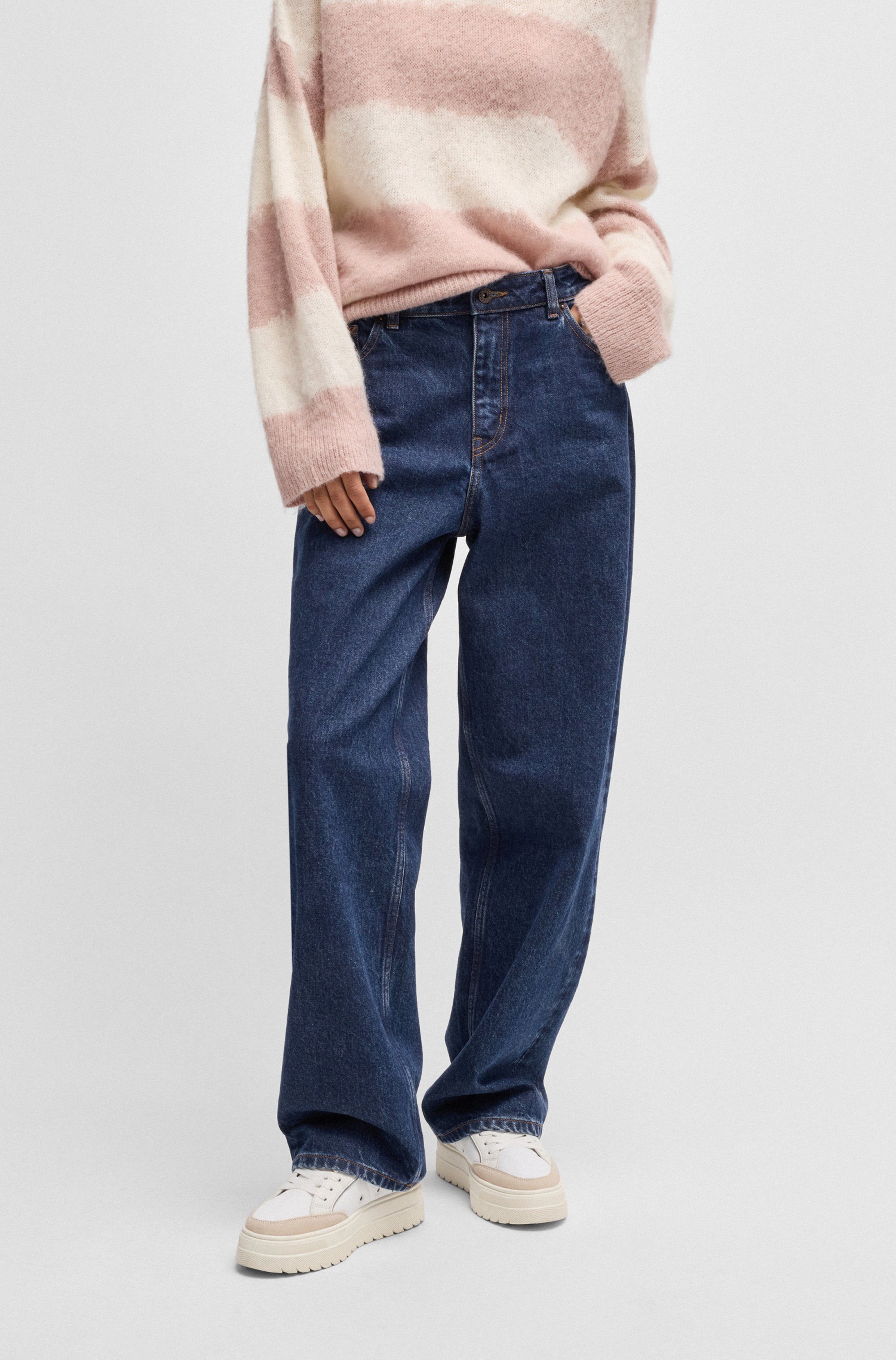 HUGO Relax-fit-Jeans Leni mit charakteristischer Stickerei