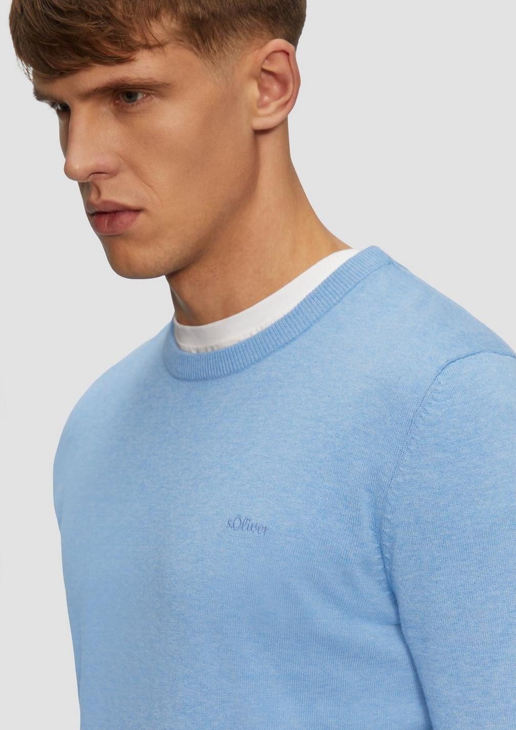 s.Oliver Strickpullover Strickpullover mit Logo-Stickerei Logo günstig online kaufen