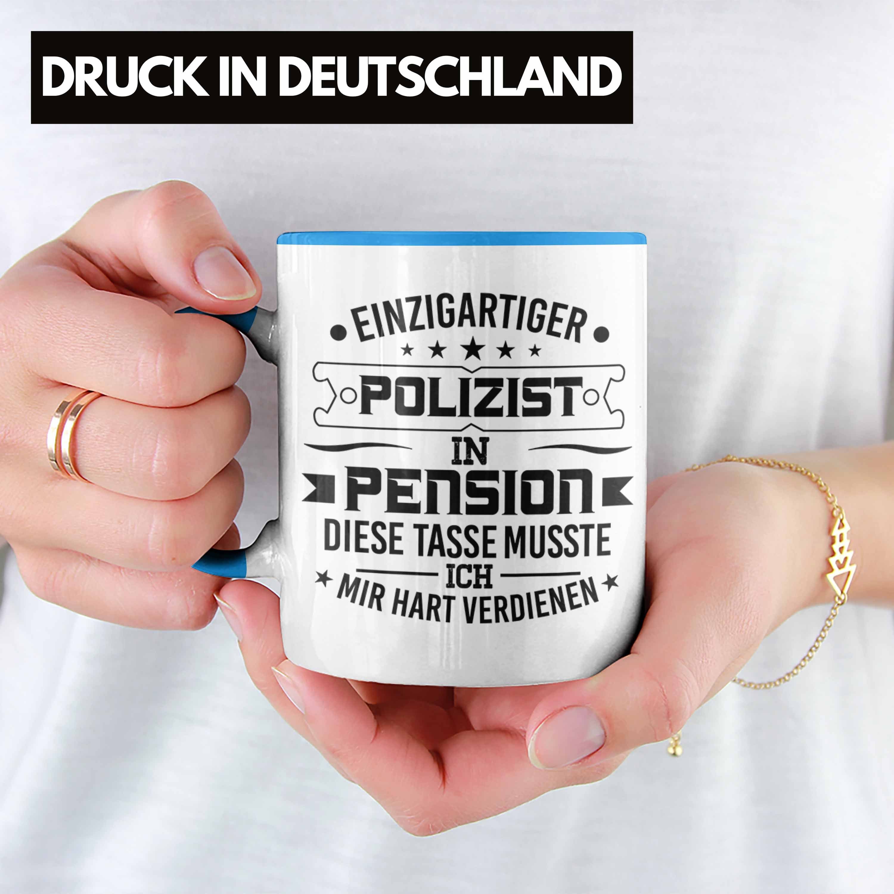 Trendation Tasse Trendation - Polizist Geschenk Blau Geburtstag Spruch Bester Tasse Geschenkidee Polizei Polizist