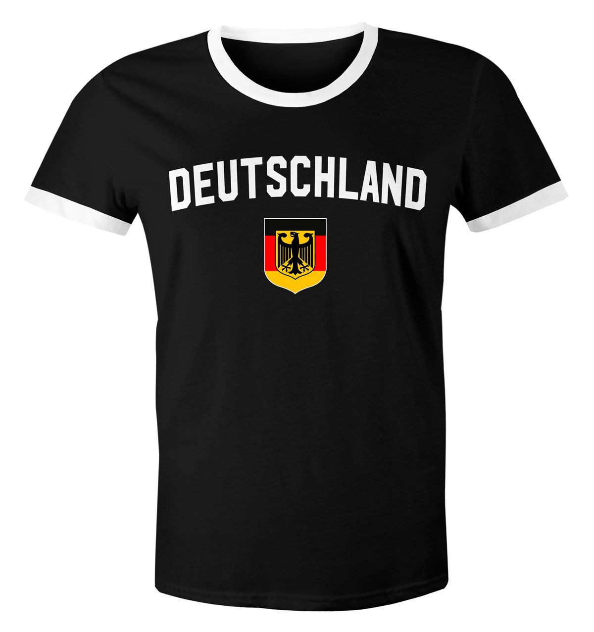 Print-Shirt Klassisches Herren WM-Shirt Deutschland Flagge Retro Trikot-Look