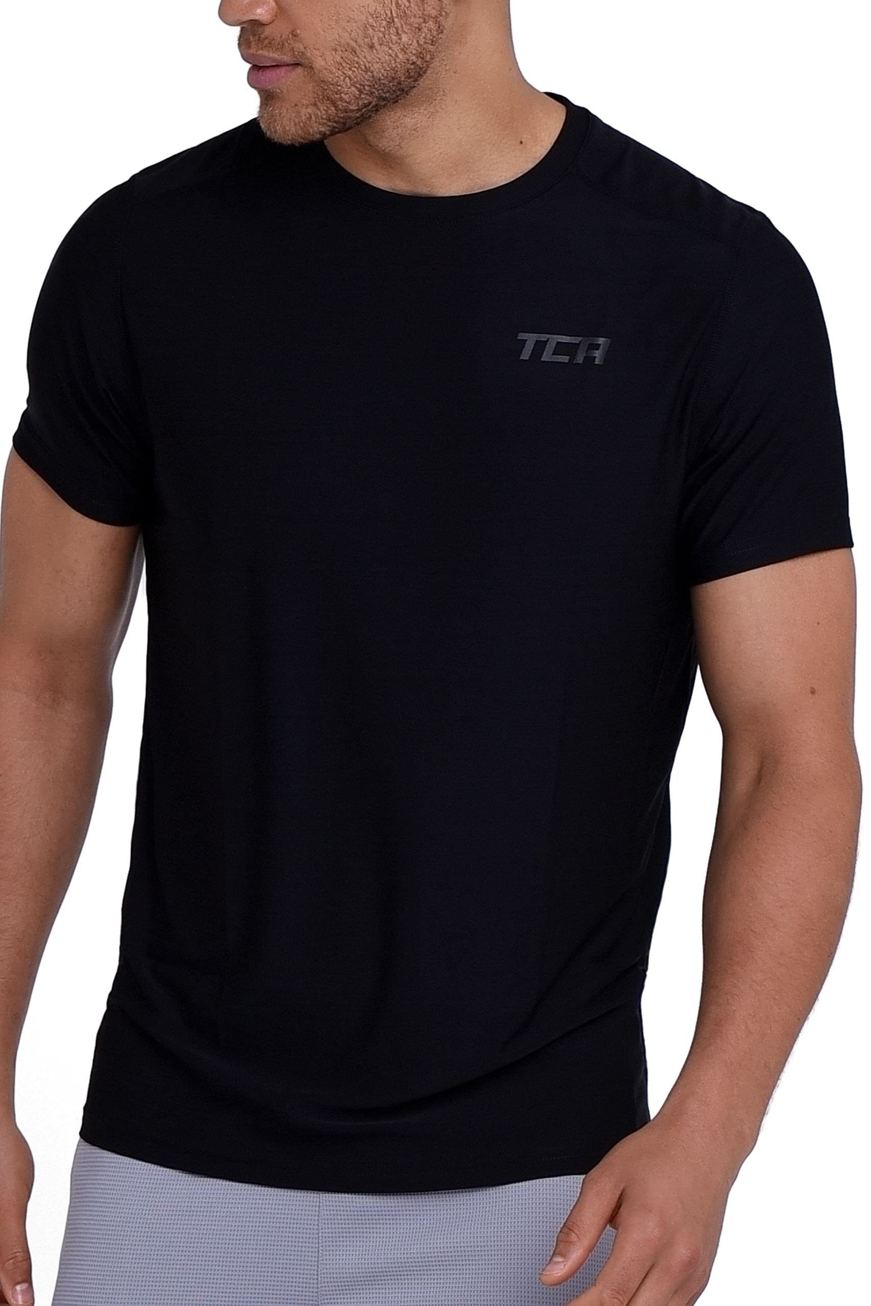 TCA Trainingsshirt TCA Herren Galaxy Fitness Laufshirt - Schwarz, M (1-tlg) günstig online kaufen