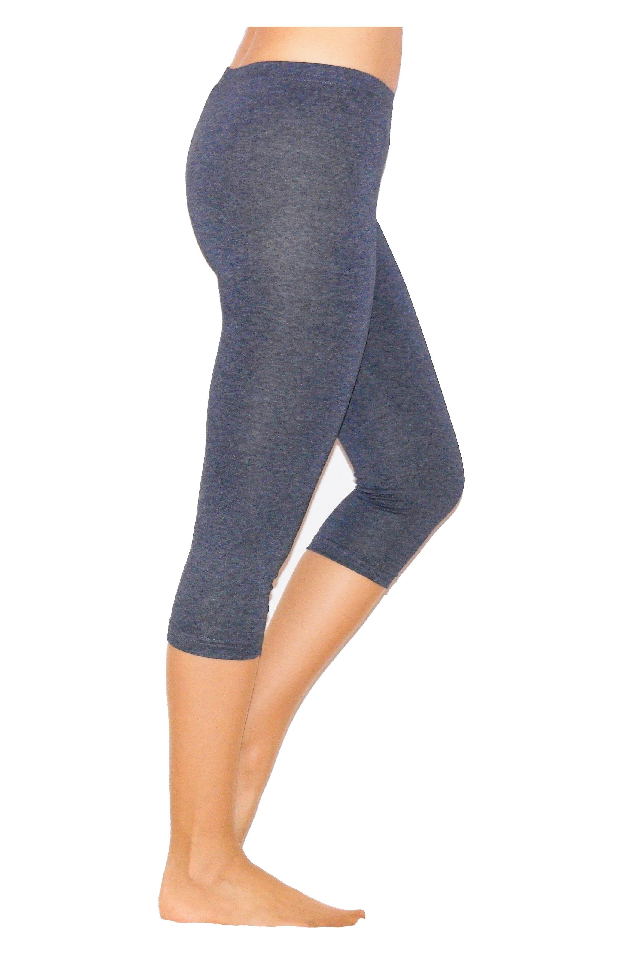 Caprihose Damen 3/4 Capri Leggings Baumwolle JEANS S
