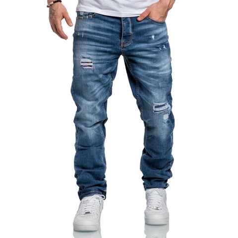Amaci&Sons Straight-Jeans KANSAS Regular Fit Destroyed Jeans
