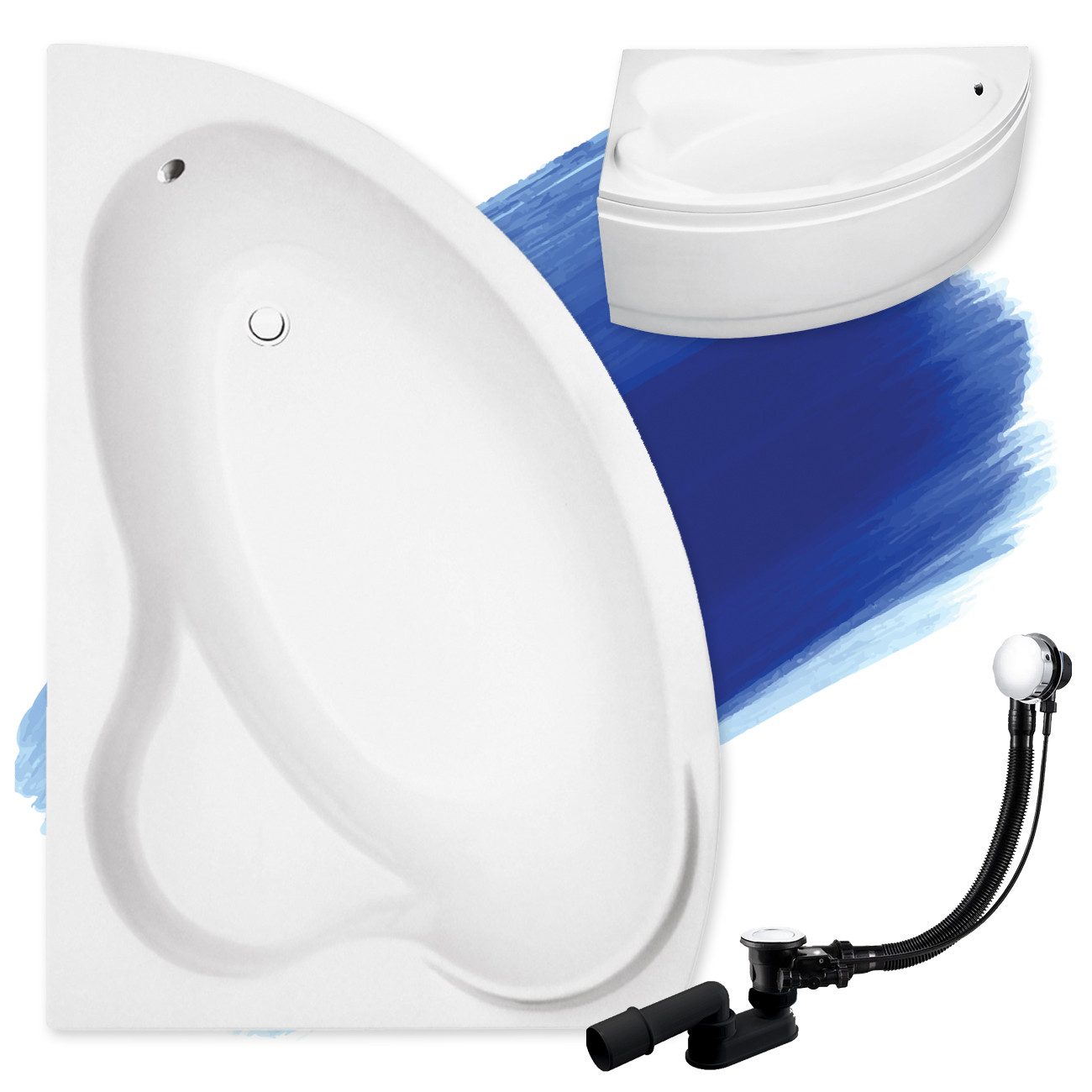 KOLMAN Badewanne Eckbadewanne Ada 160x100, (Links/Rechts), günstig online kaufen
