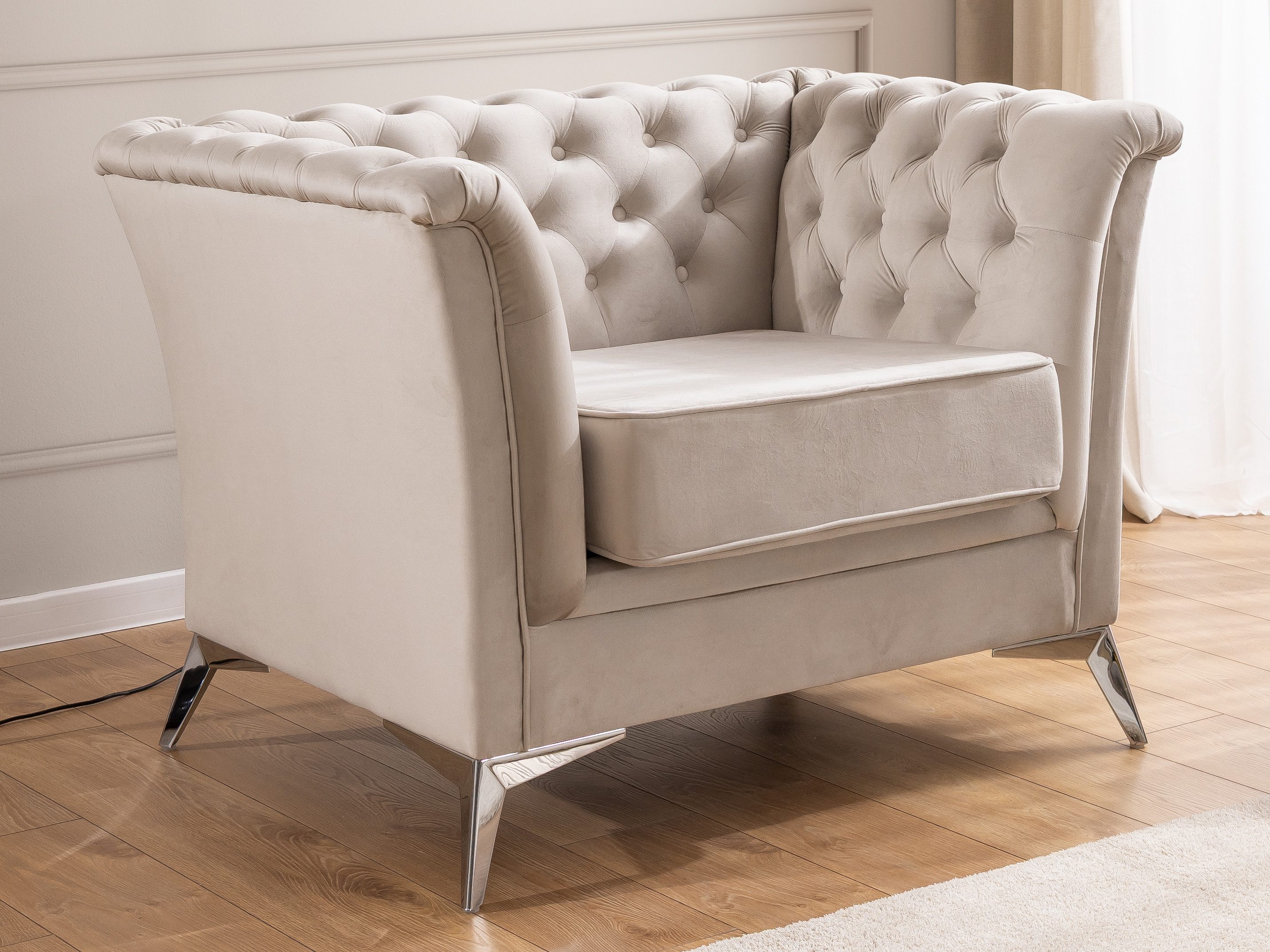 S-Style Möbel Chesterfield-Sessel Whitby aus Samt günstig online kaufen