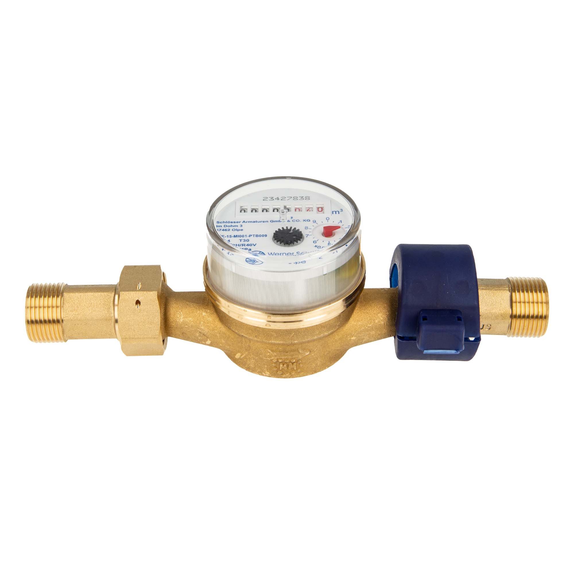 Wasserzähler Kombi-Set Kaltwasser bis 30°C - Länge 130 mm, 1 Zoll AG