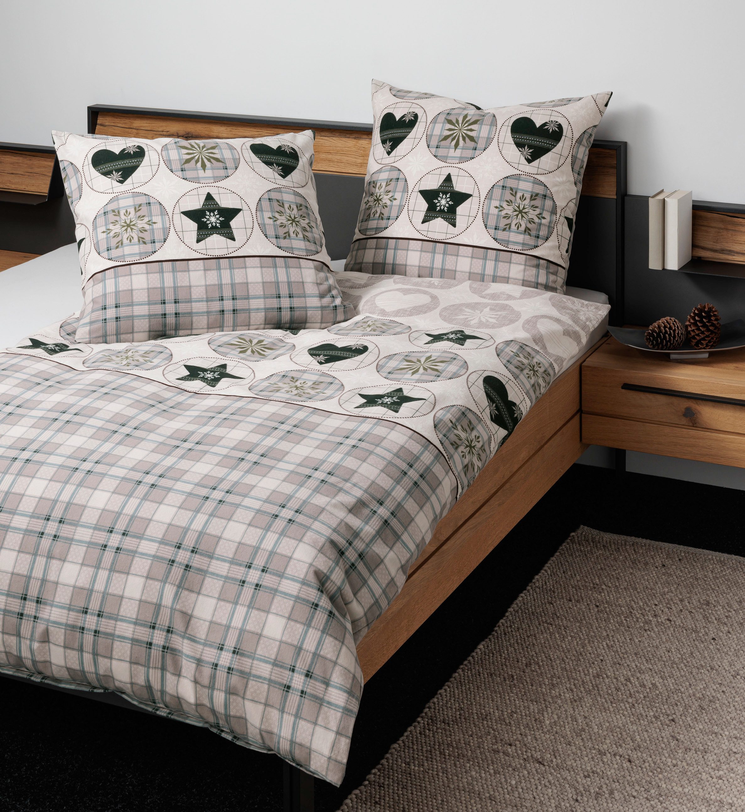 Janine Bettwäsche Feinbiber65179 06, Feinbiber, mit Reissverschluss