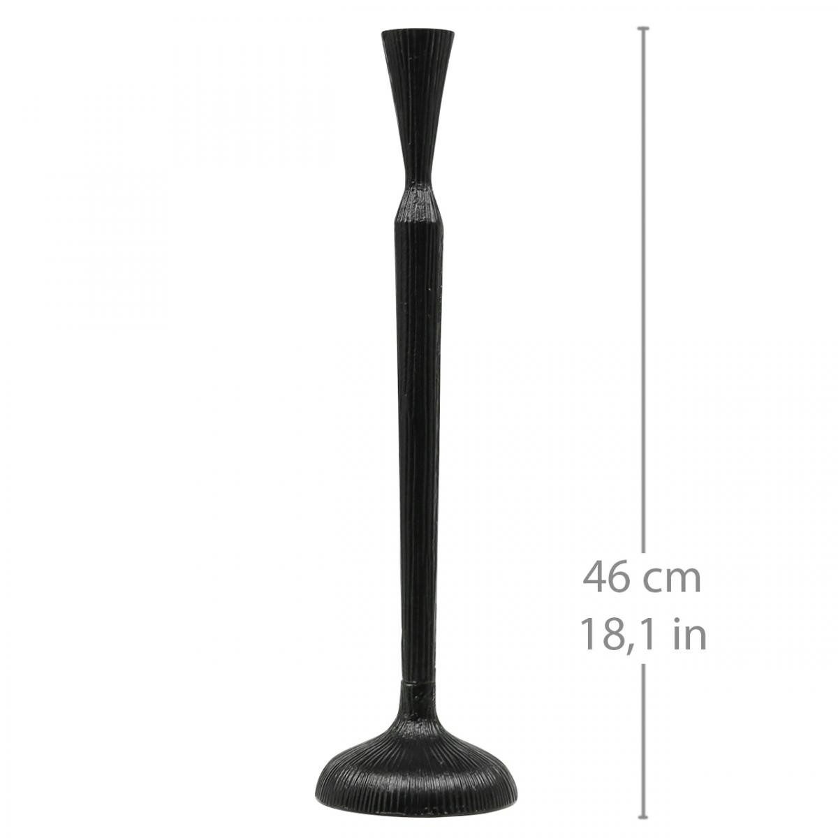 Florists Products Kerzenhalter Eleganter Kerzenständer Schwarz Metall - Kerzenhalter 46cm