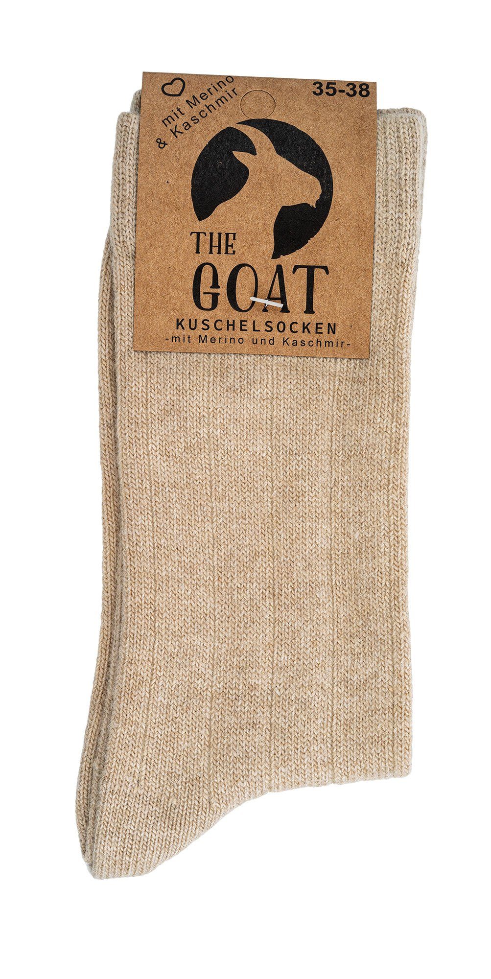 Merinowolle Socken für & Paar Herren Kaschmir 2 & Beige Luxus Damen Wollsocken mit FussFreunde