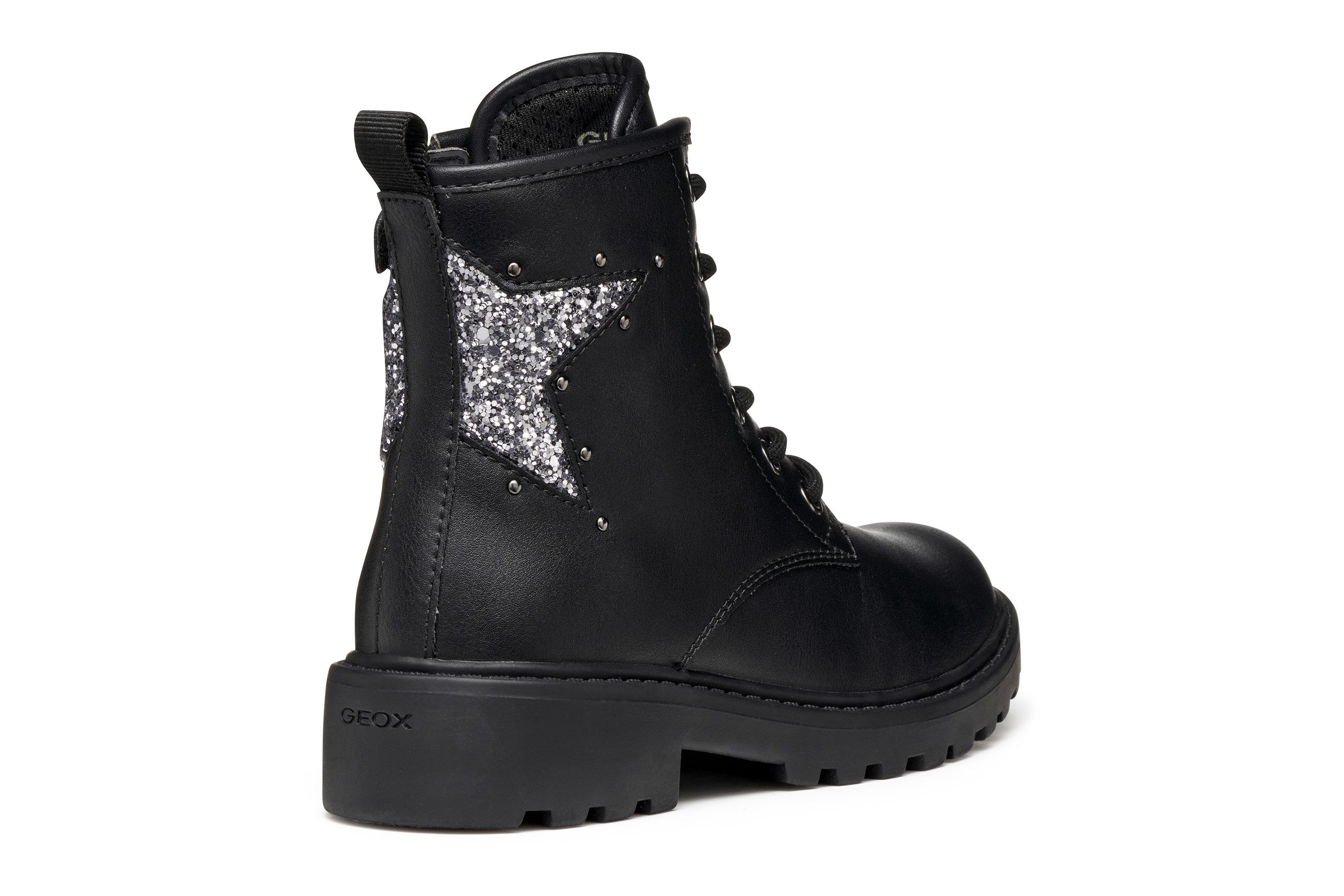 Geox J CASEY GIRL Schnürboots Schnürstiefelette mit Glitter-Stern, Größenschablone zum Download