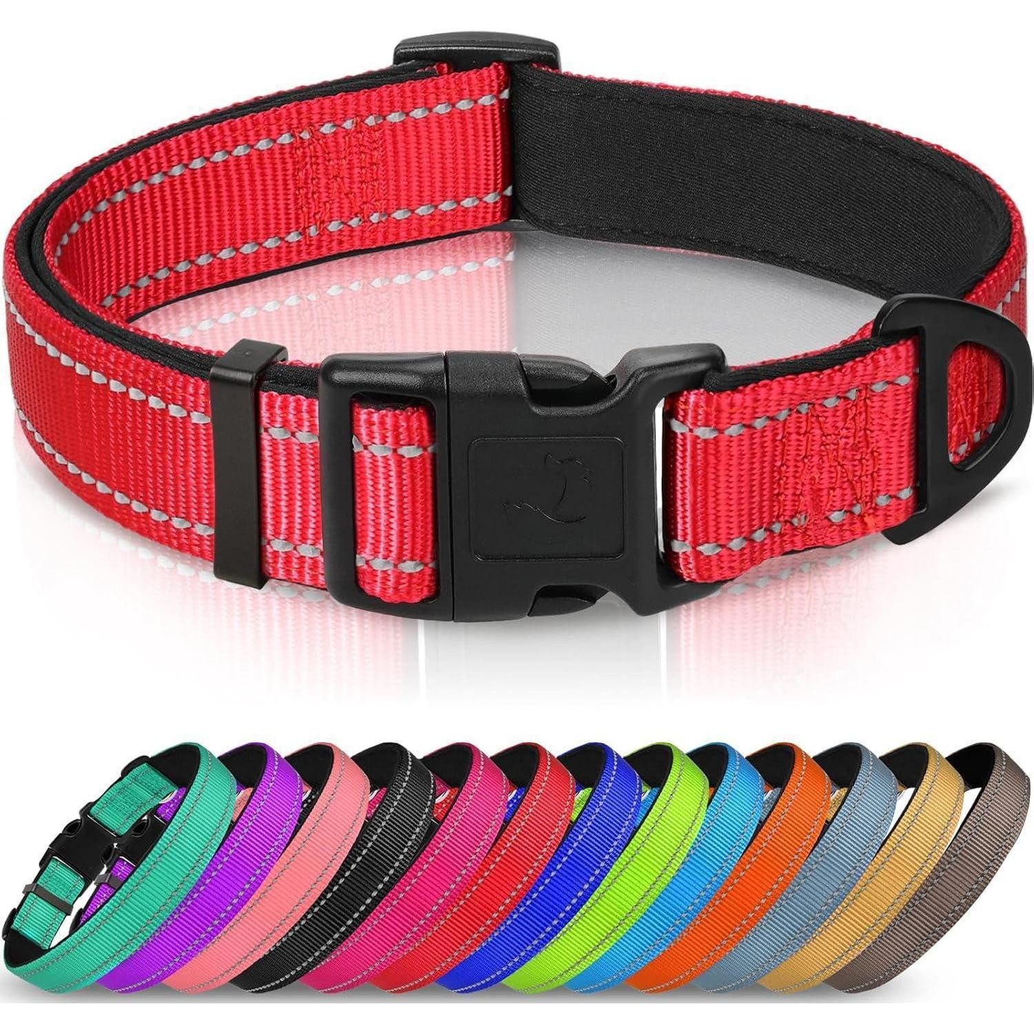 LuxusKollektion Hunde-Halsband Halsband Hund, Neopren/Nylon, Rot, M