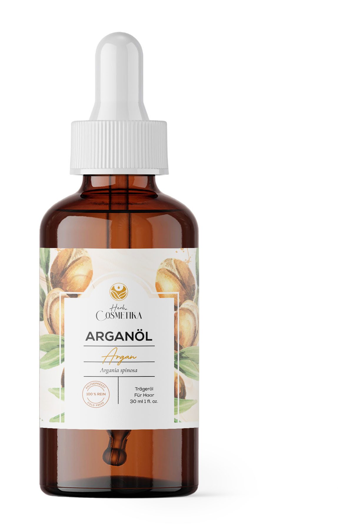 Herbs Cosmetica Körperöl Arganöl – 100 % Rein, Kaltgepresst, Für Haar & Haut, mit 50 ml Inhalt