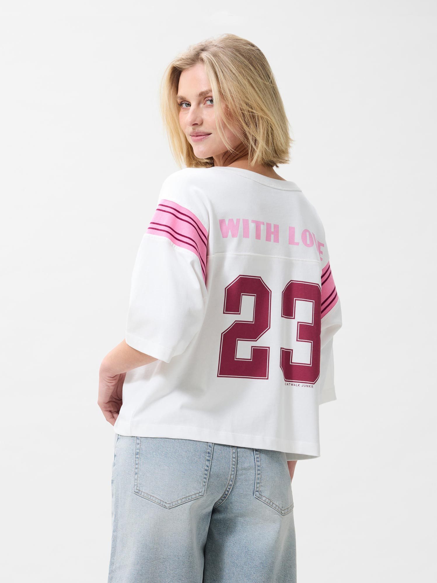 Catwalk Junkie Kurzarmshirt Football graphic Tshirt - Printshirt - T-Shirt Damen - Kurzarmshirt