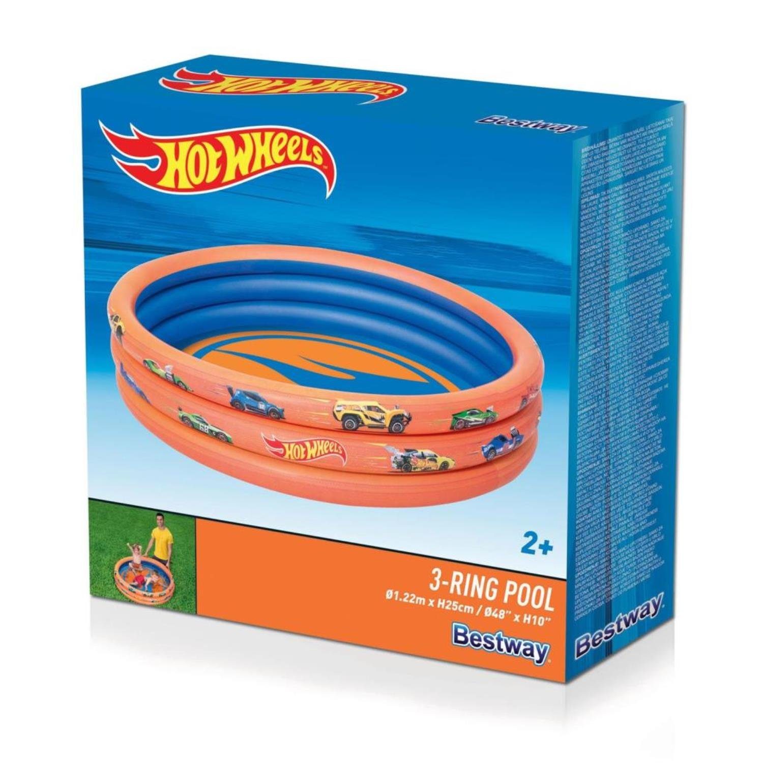 Bestway Planschbecken 93403 Hot Wheels Plansch-Becken Kinder-Pool, Swimming-Pool 122 x 25 cm