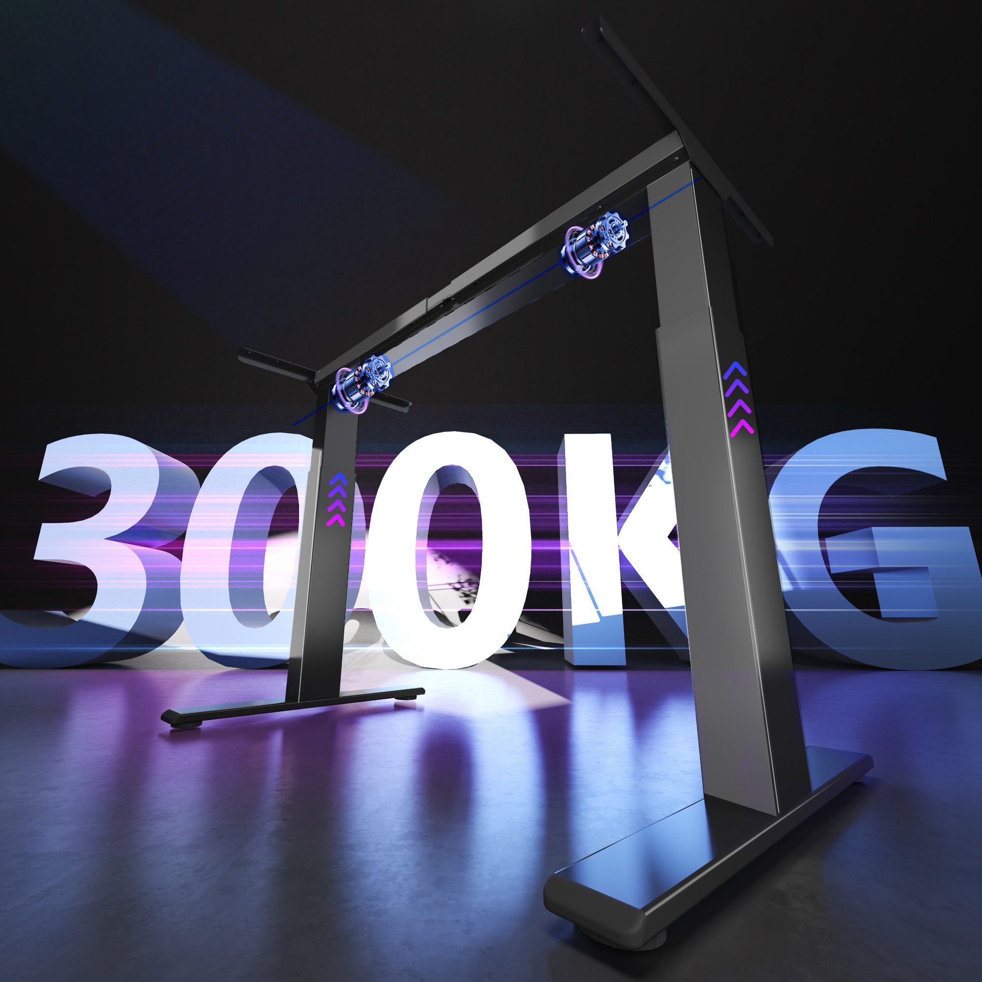 FLEXISPOT Schreibtisch ValtreX E300 Höhenverstellbarer Schreibtisch Gestell mit Dualmotor (Anti-Kollisionssystem & 300KG Tragkraft & 10 Jahre Garantie), ideal für große Tischplatten & Multi-Monitor-Workstations