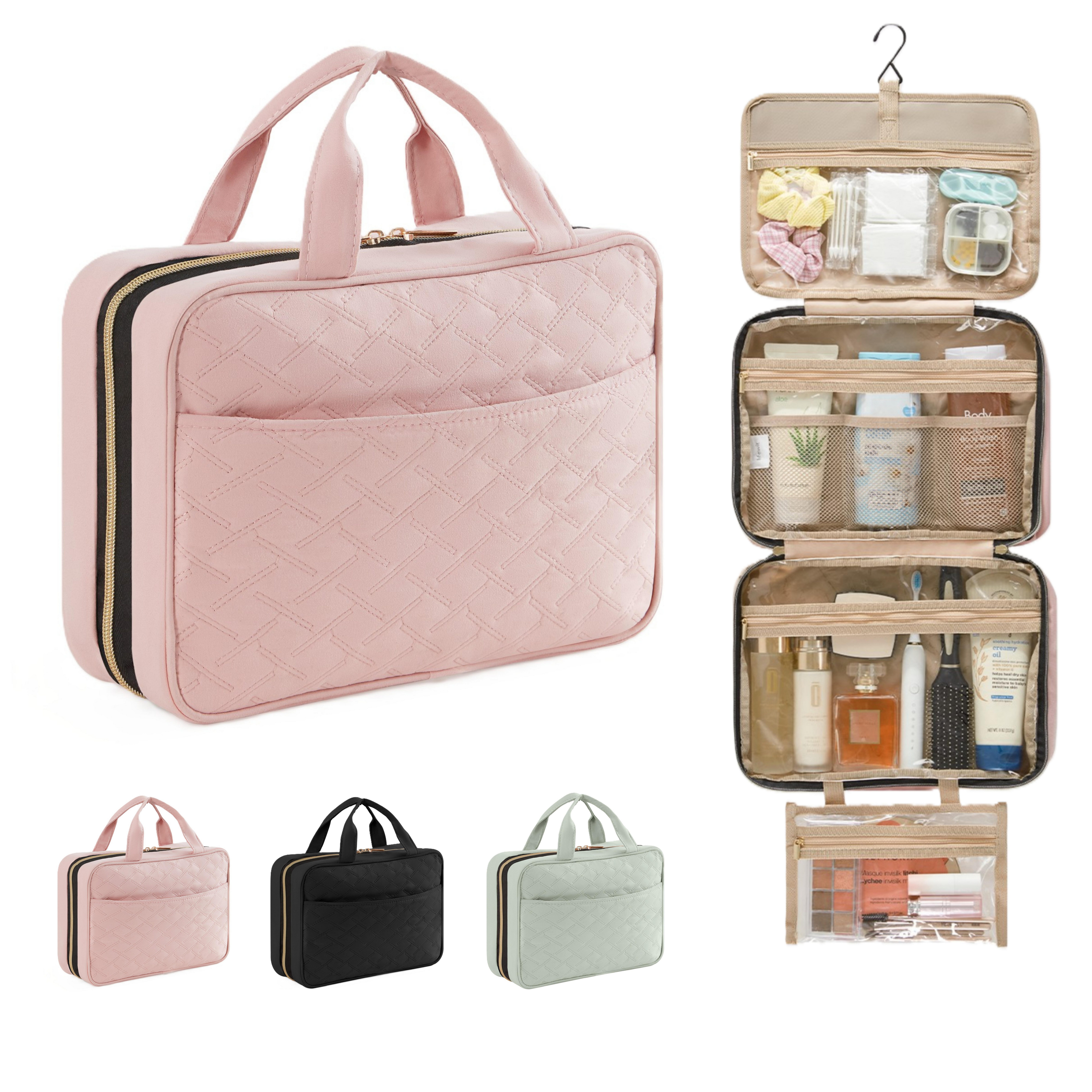 Lifewit Kulturbeutel Reise Kulturtasche Damen, Wasserabweisende Kulturbeutel mit Nassfach (Set, 1-er, B/H/T 10.5/23/32 cm), Spritzwassergeschützt, Einfarbig