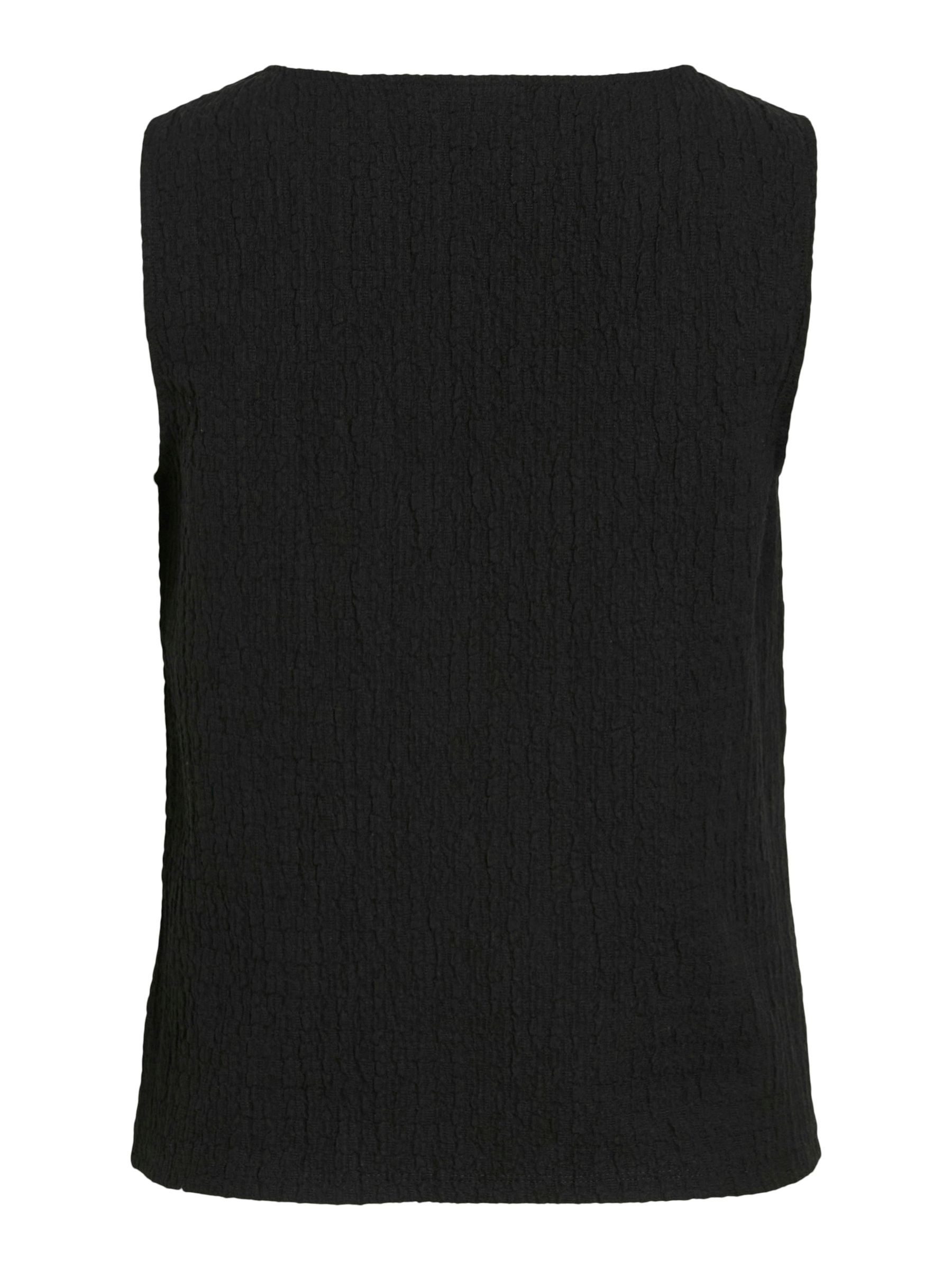Vila Blusenshirt Ärmelloses Crepe Design, Kragenloser günstig online kaufen