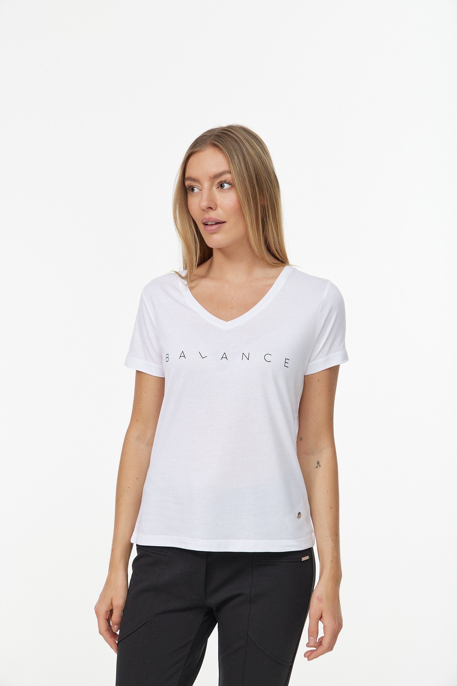 T-Shirt Decay in weiß-schwarz Design schlichtem