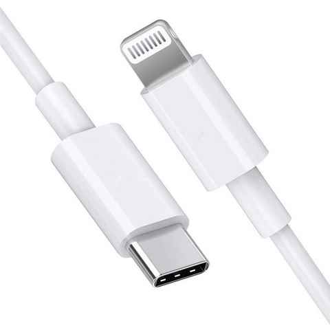 Kaku 2x Typ-C PD 18W 1m Schnellladekabel USB-C auf Lightning in weiß Smartphone-Kabel, Lightning, USB Typ-C