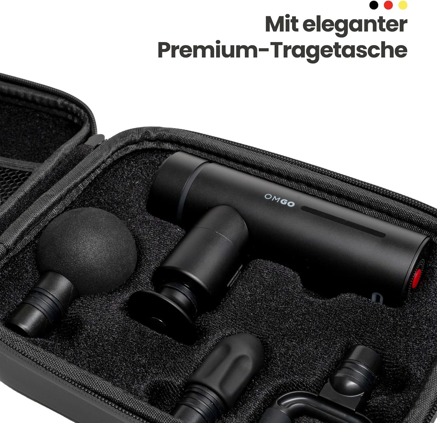 Ortho Mechanik Massagepistole Kompakte Massage Gun mit App-Expertenvideos, leise und tragbar, für schnelle Regeneration und Schmerzlinderung, OrthoGo 2.0