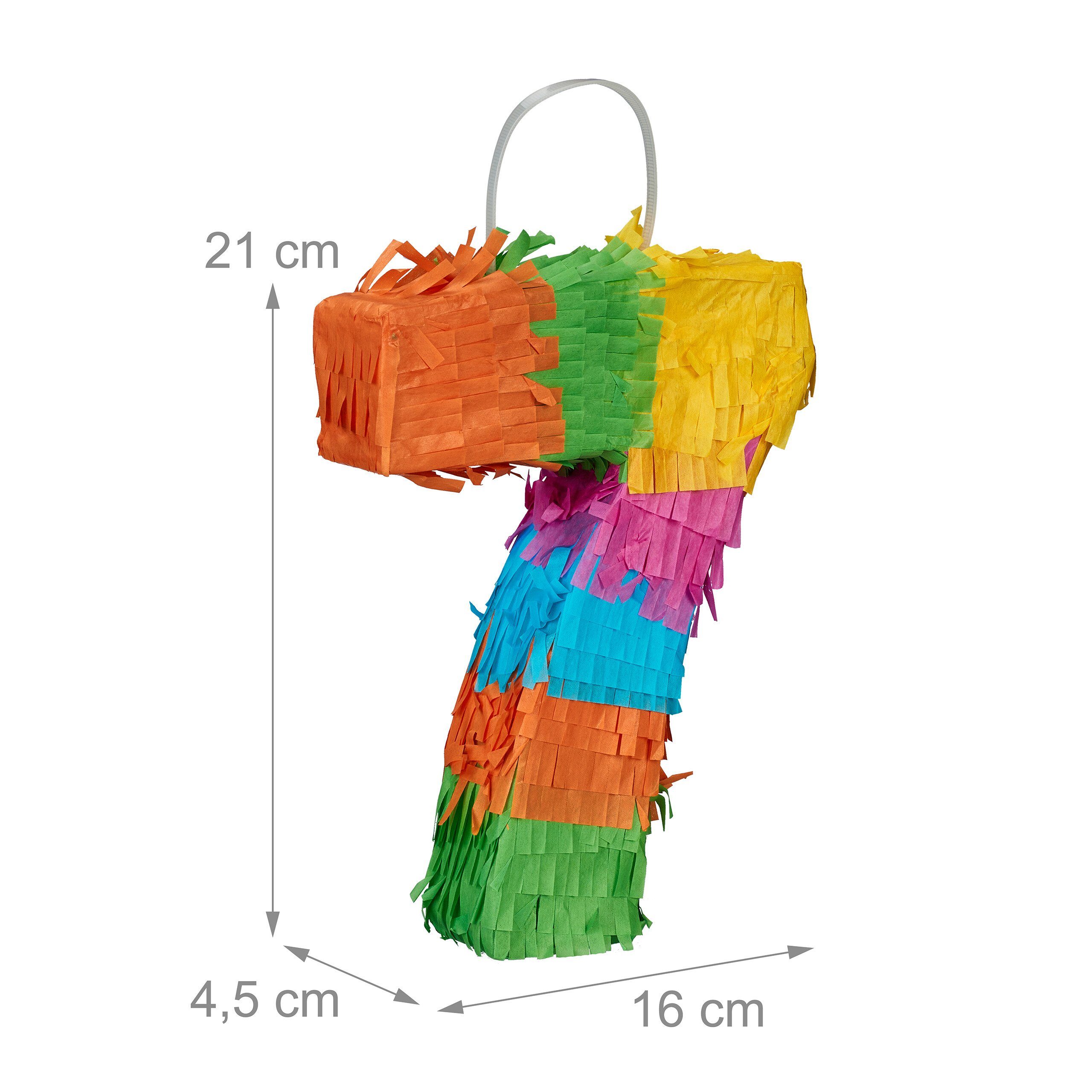 relaxdays Pinata Mini Pinata Zahl 7