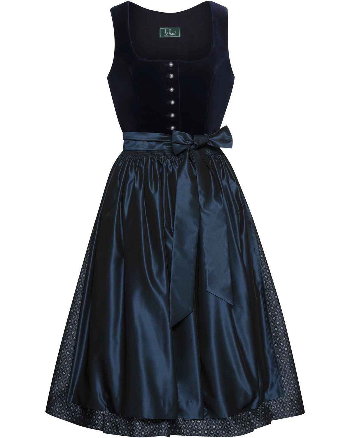 Dirndl Midi Samt-Dirndl mit Jacquard-Rock