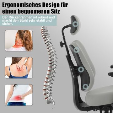 Woltu Bürostuhl (1 St), ergonomisch, mit geteilter Rückenlehne, Liegefunktion