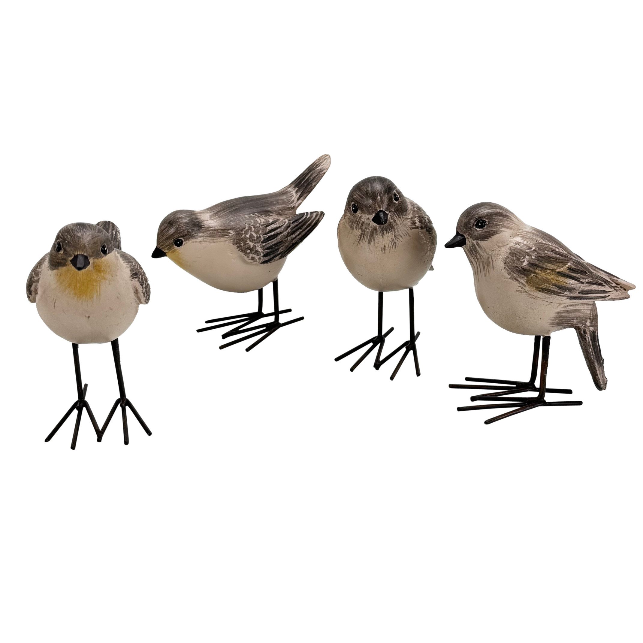 Online-Fuchs Gartenfigur 4er Set Vögel zur Dekoration für außen - Vogel, 9 cm groß, wetterfest, (4er Set), Deko für Frühling, Sommer & Herbst im Garten oder auf der Terrasse