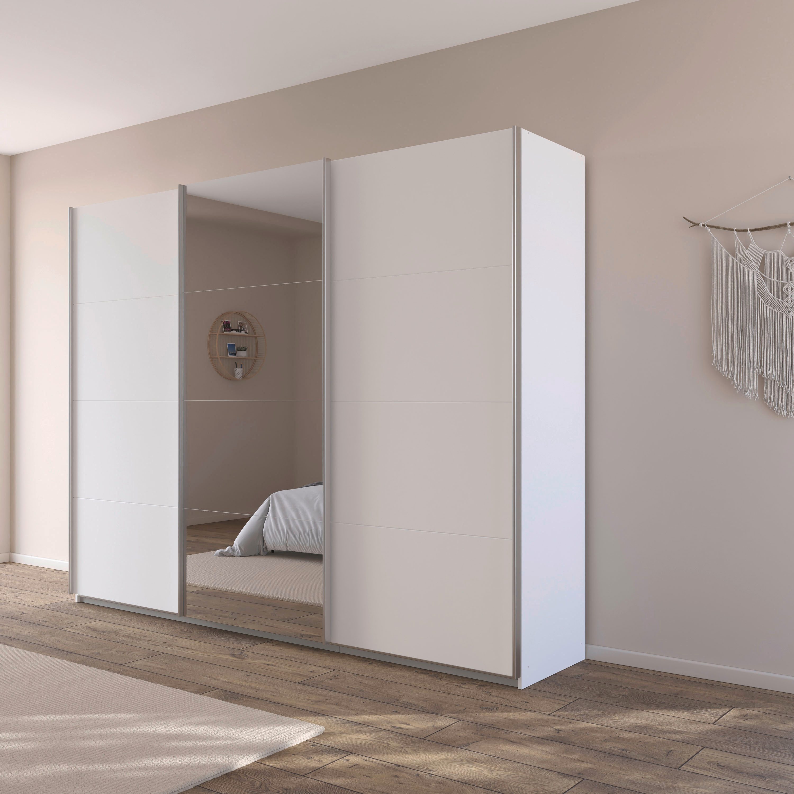 OTTO home Schwebetürenschrank Kleiderschrank Schrank Schlafzimmerschrank Garderobe AGORDO (Breiten 203/271/315/360 cm in drei Griff-Farben - NEU: Farbe SCHWARZ) Top Innenausstattung, in 4 Breiten und 2 Höhen MADE IN GERMANY