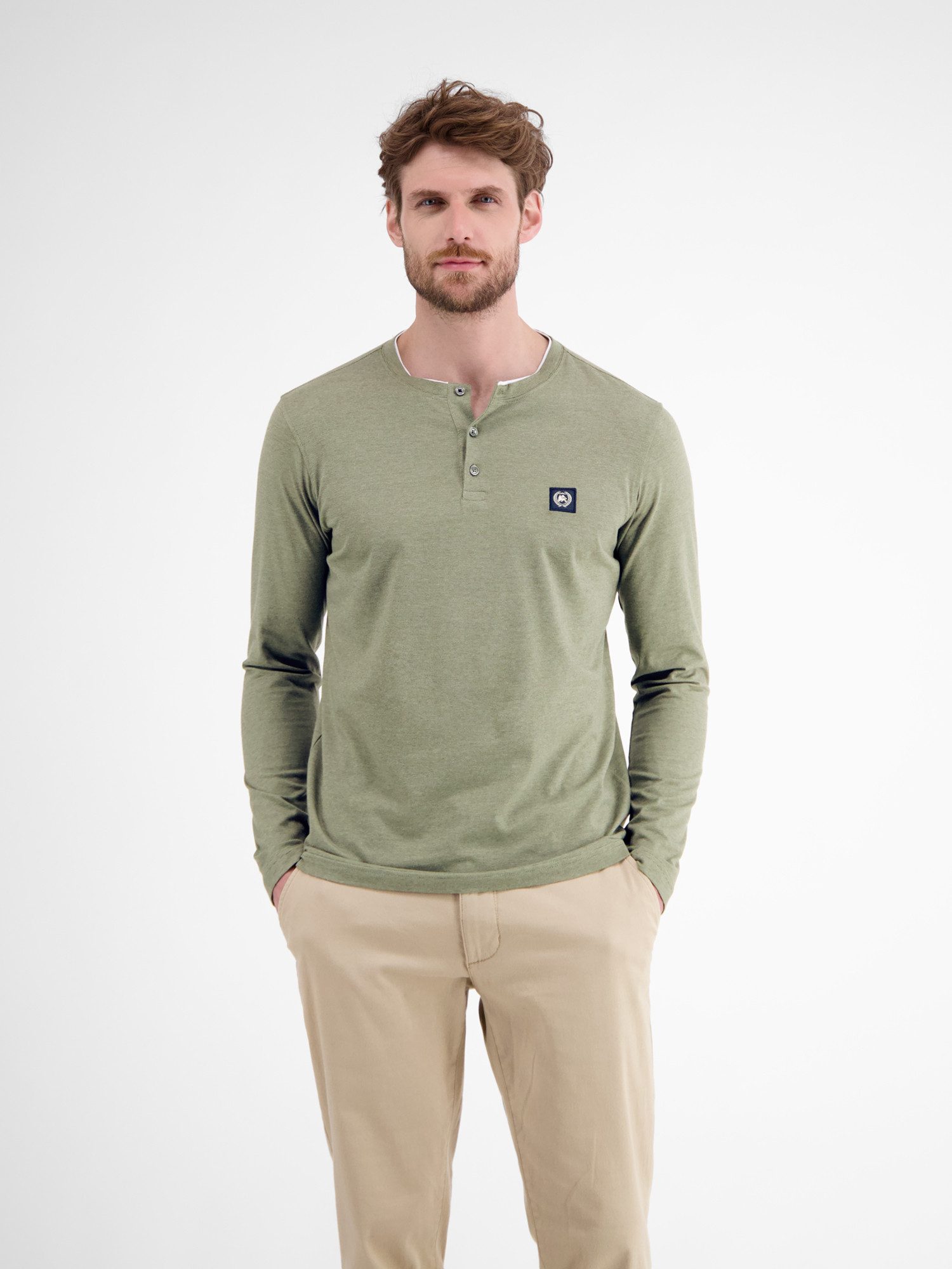 LERROS Sweatshirt LERROS Serafino-Langarmshirt für Herren günstig online kaufen