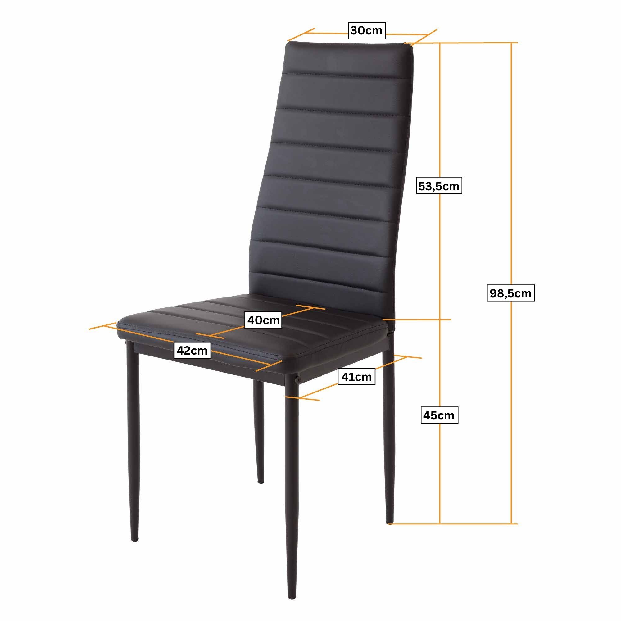 Albatros International Esszimmerstuhl Esszimmer Stühle 4 er Set MILANO, Stuhl Stühle Esszimmerstühle, Küche (4er Set, Weiß, Kunstleder Bezug), Küchenstuhl Küche – Bild 5 von 5