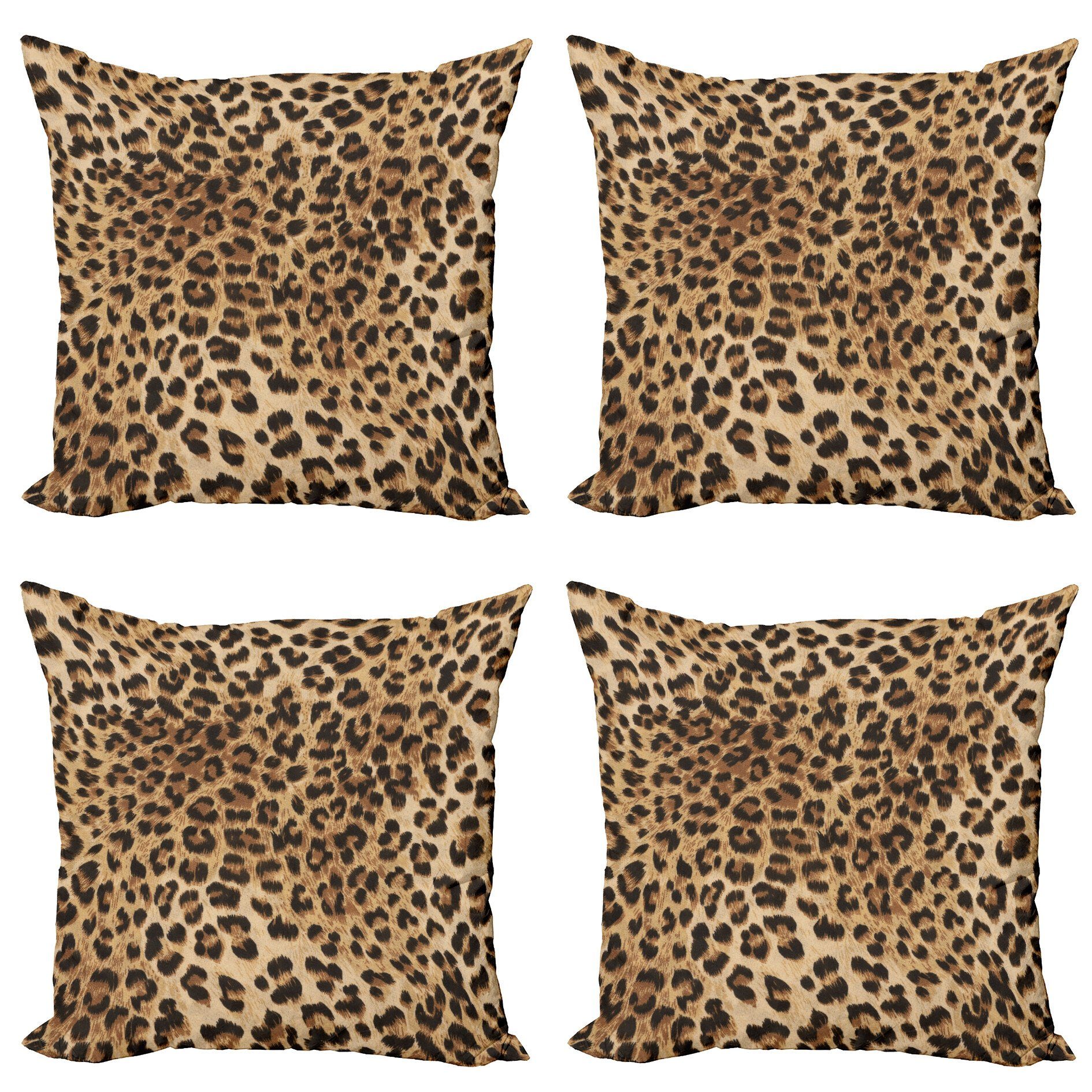 Abakuhaus Подушкиbezüge Modern Accent Doppelseitiger Digitaldruck, (4 Stück), Leopard-Druck Wildtierhaut