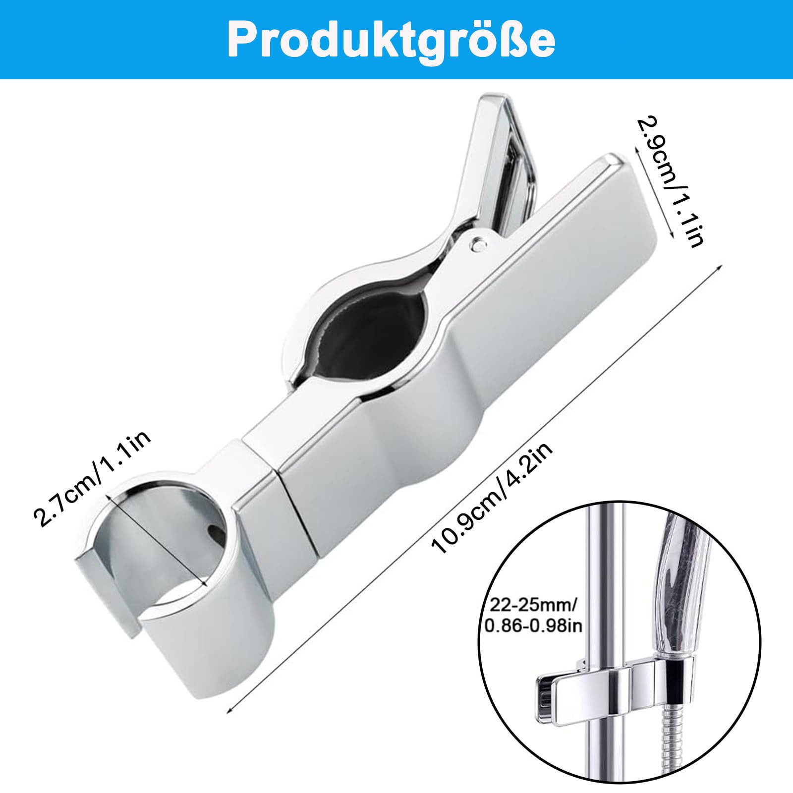 Thumbnail - FOUORTUNATE-BEE Handbrause Duschkopfhalterung Brausehalter Verstellbar Handbrause Halterung