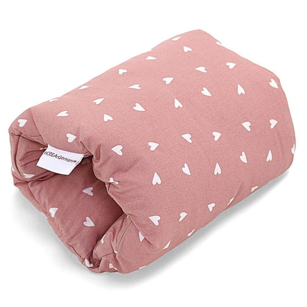 Stillkissen Mini-Stillkissen Stillrolle Stillmuff Herzen altrosa