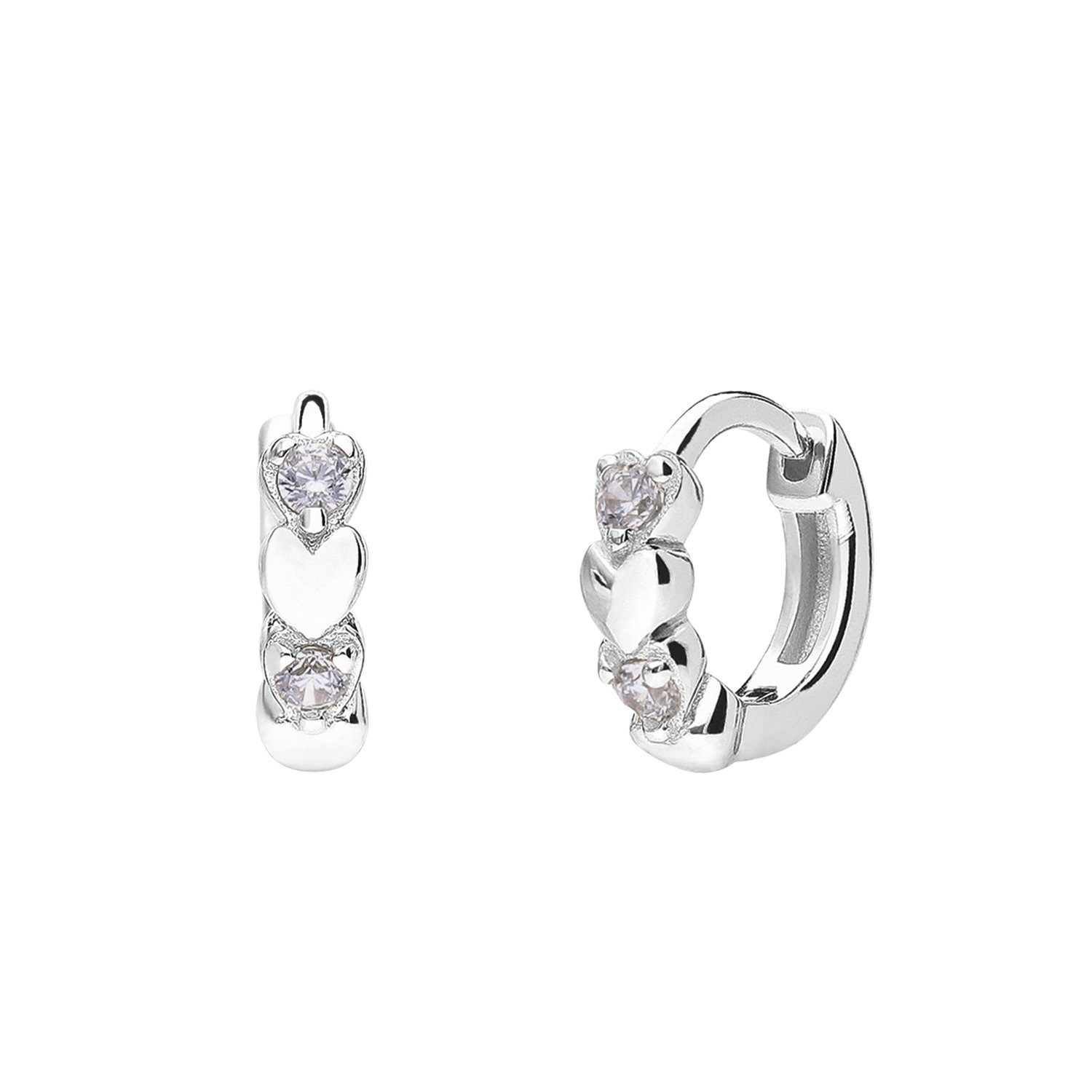 LUCARDI Paar Creolen Ohrring - 925 Silber - Silber - Zirkonia - Kinder