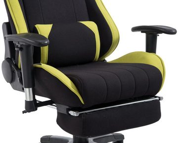 TPFLiving Gaming-Stuhl Shiva 2 mit bequemer Rückenlehne - höhenverstellbar und 360° drehbar (Schreibtischstuhl, Drehstuhl, Gamingstuhl, Racingstuhl, Chefsessel), Gestell: Kunststoff schwarz - Sitzfläche: Stoff schwarz/grün