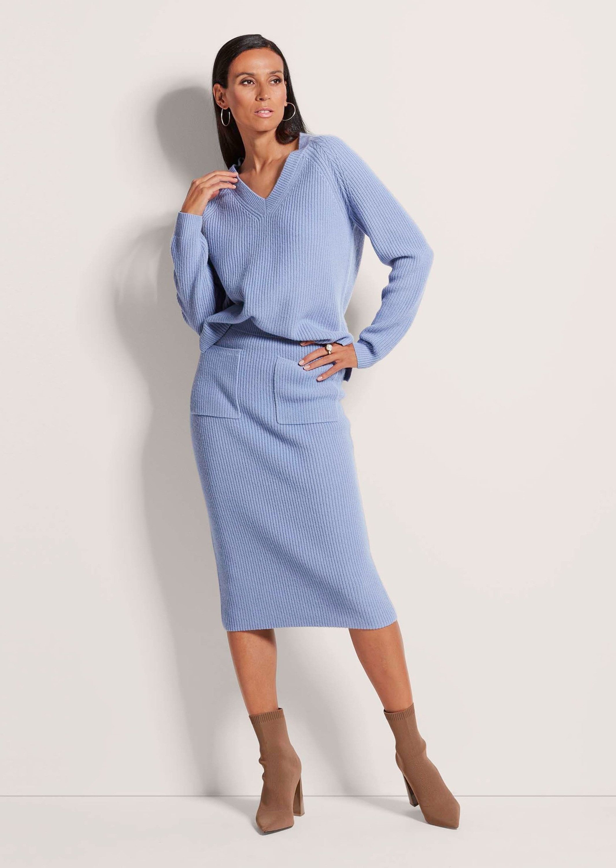 MADELEINE Strickpullover Langarm V-Ausschnitt-Pullover Strick Pullover aus günstig online kaufen