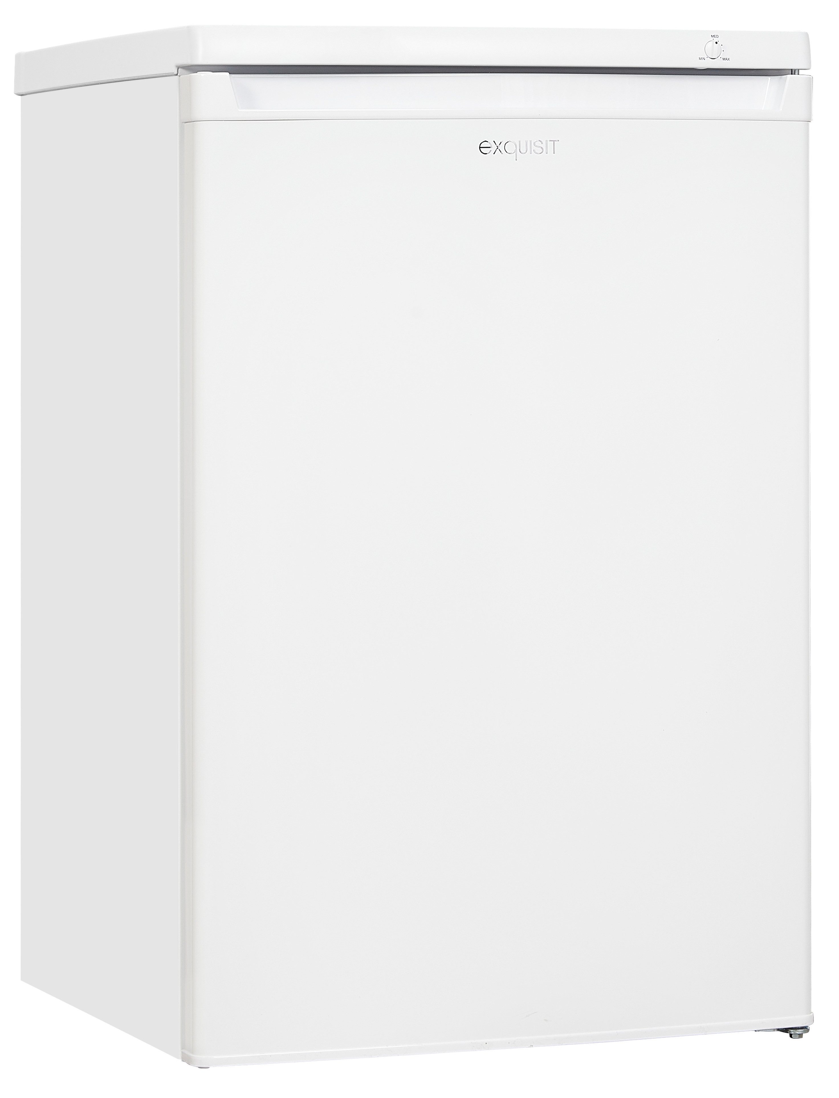exquisit Gefrierschrank GS12-040E weiss, 85,5 cm hoch, 55,0 cm breit, 91 L Volumen, 4 Sterne Gefrieren