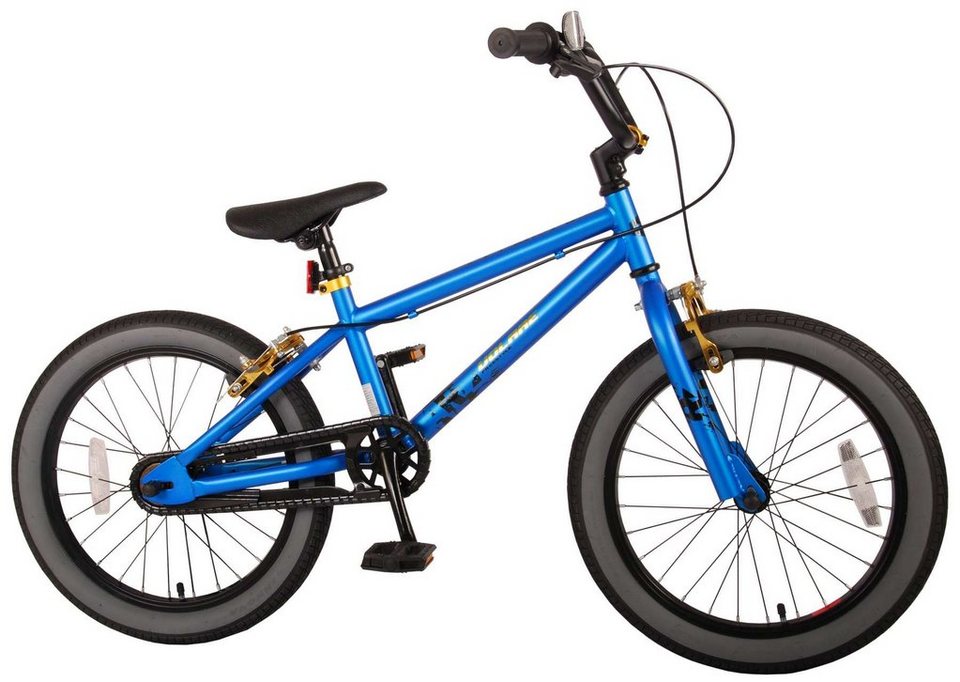 LeNoSa Kinderfahrrad BMX Cross-bike • Jungen Fahrrad 18 Zoll • weiß / blau  • Alter: 4 - 7, 1 Gang, zwei Handbremsen, Sattelhöhe vom Boden gemessen: 62  cm