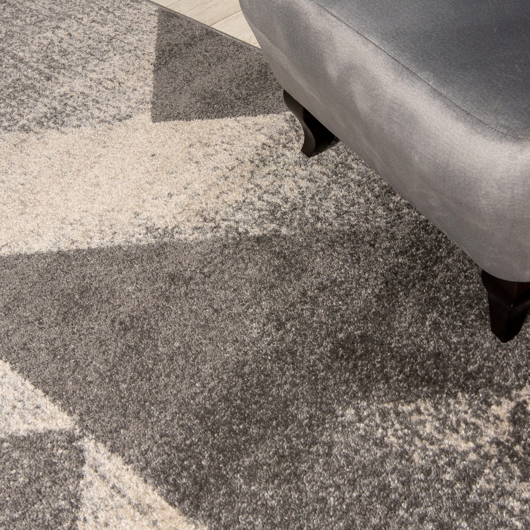 Designteppich Modern Teppich Geometrisch Muster cm, - x Grau Höhe 170 Kurzflor farbe 120 für Kurzflor, Mazovia, Geeignet 7 mm, Fußbodenheizung
