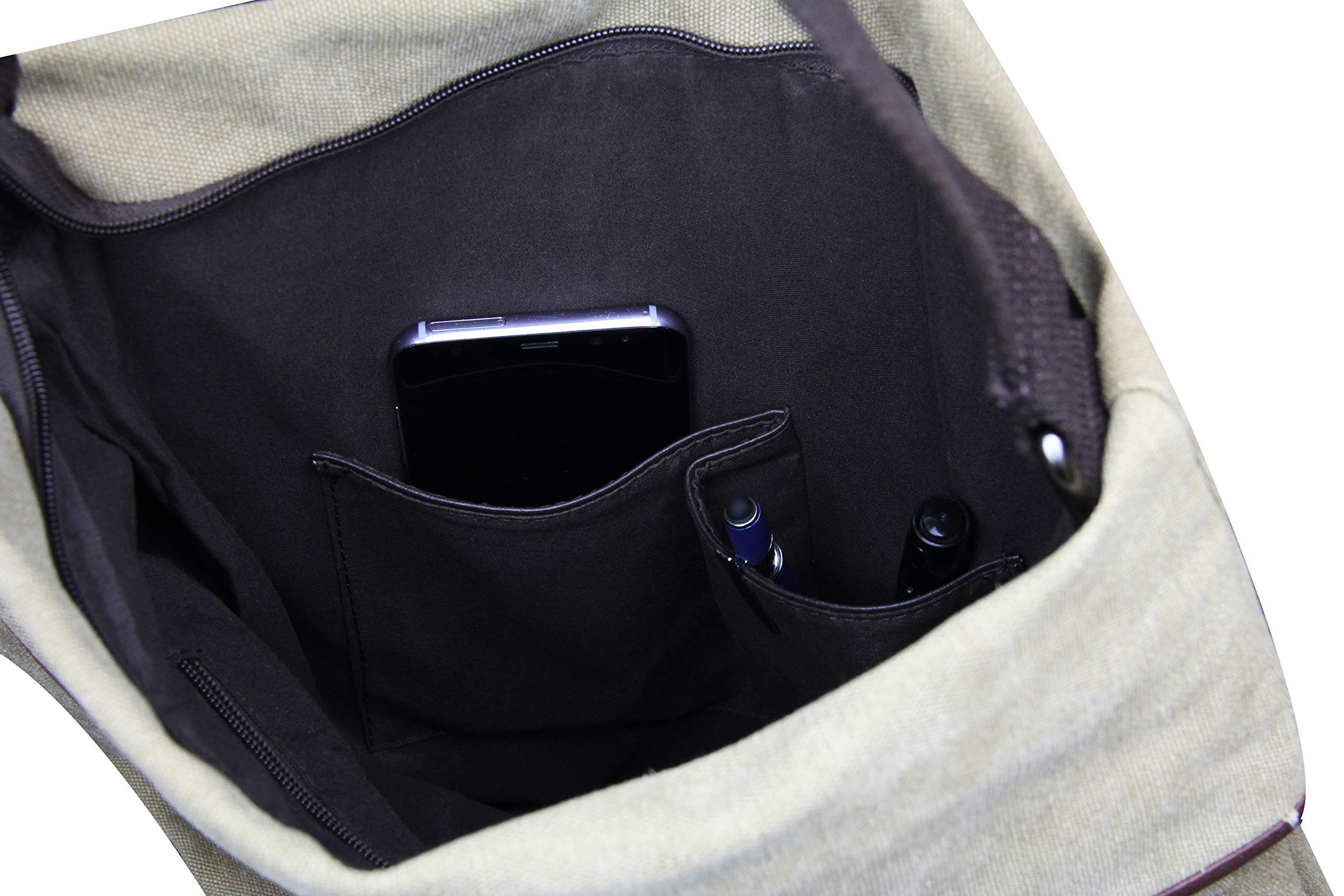 Frentree Schultertasche Canvas Damen Umhängetasche 3in1 Rucksack Handtasche, Anti Diebstahl, Vintage Hobo Tasche Schultertasche für Alltag Büro Schule Einkauf – Bild 5 von 5