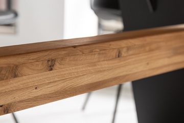 riess-ambiente Esstisch GRAND OAK 200cm natur / schwarz (Einzelartikel, 1-St), Massivholz · Metall · 3,6cm Tischplatte · Eiche · Industrial Design