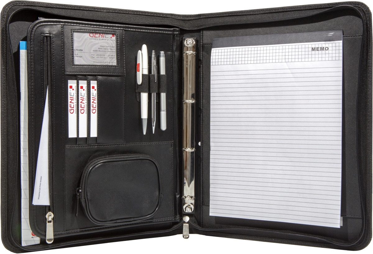 Alassio® Schreibmappe Schreibmappe Frankfurt A4 schwarz – Bild 5 von 5