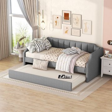 HAUSS SPLOE Einzelbett Schlafsofa Holzbett Schiebebett Kinderbett Einzelbett (Gepolstertes Single Daybed mit Rollbett, 90 x 200(190) cm), Ohne Matratze