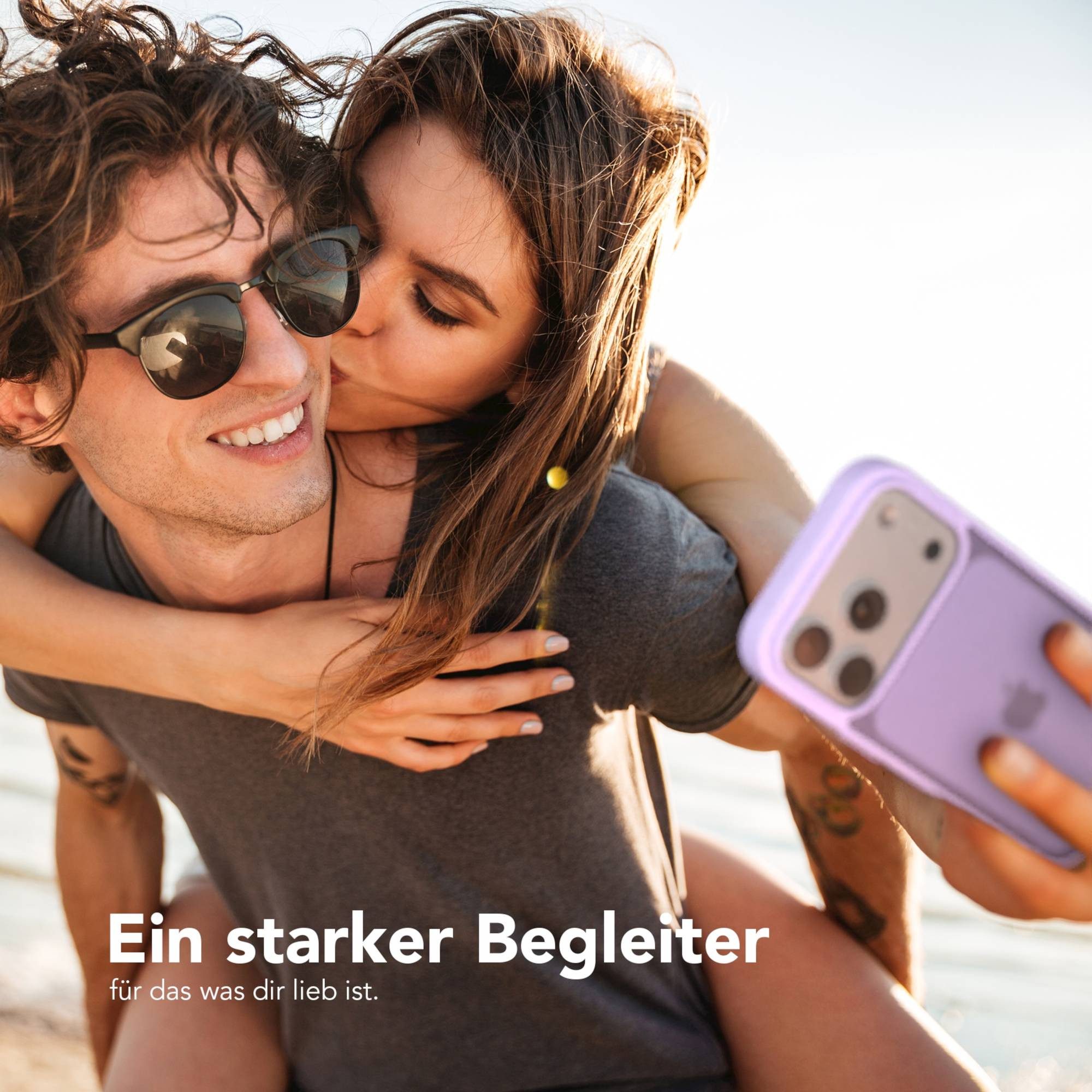 EAZY CASE Handyhülle Outdoor Case für Apple iPhone 17 Pro 6,3 Zoll, Schutzhülle mit Kameraschutz Robust Schutzhülle stoßfest Lila Lavendel