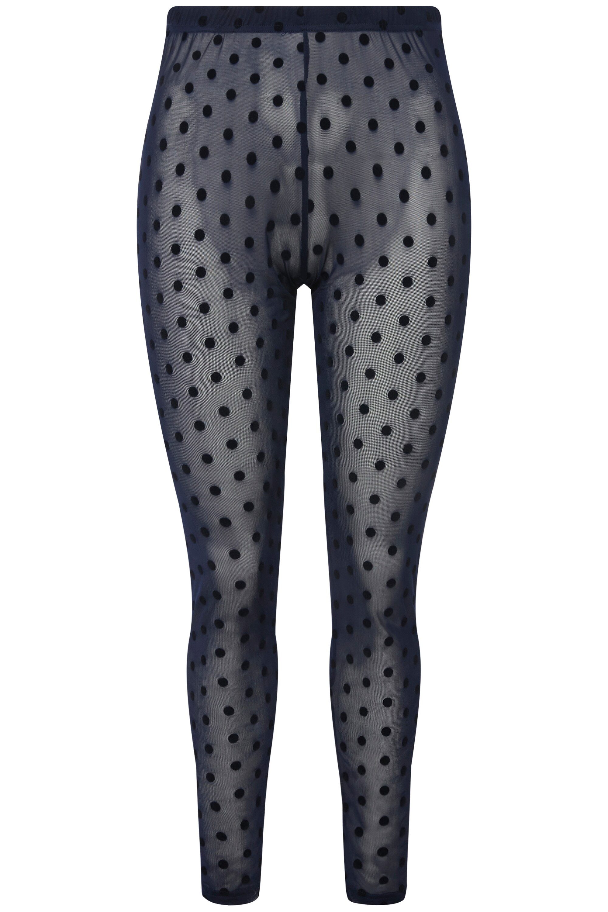 Ulla Popken Feinstrumpfhose Strumpf-Leggings Mesh Flock-Punkte günstig online kaufen