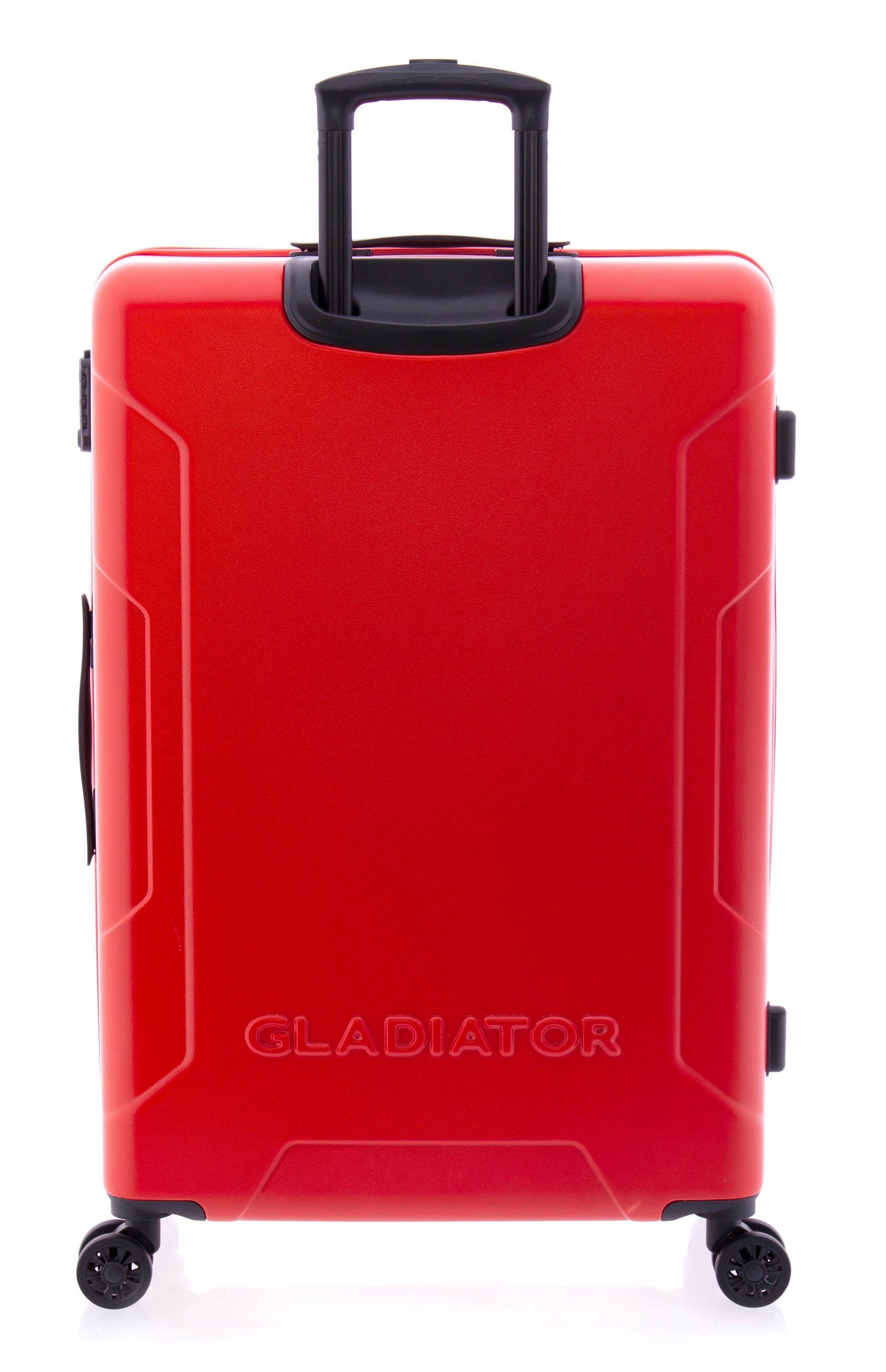 rot cm, Koffer Rollen 3,8kg, 4 4 Hartschalen-Trolley Farben GLADIATOR TSA, XL-78